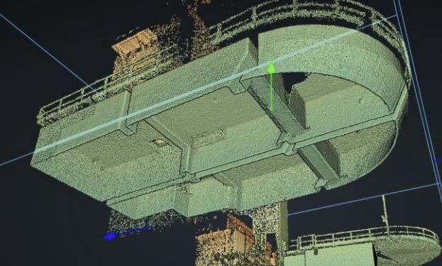 Nuage de points LiDAR d’un guideau d’eau